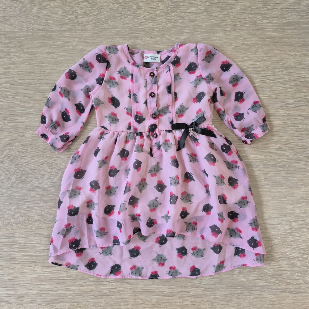 Toddler 1-2 Years Floral Pink Kids Dress